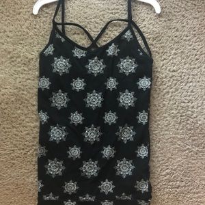 Black & White Mandala Cropped Tank Top